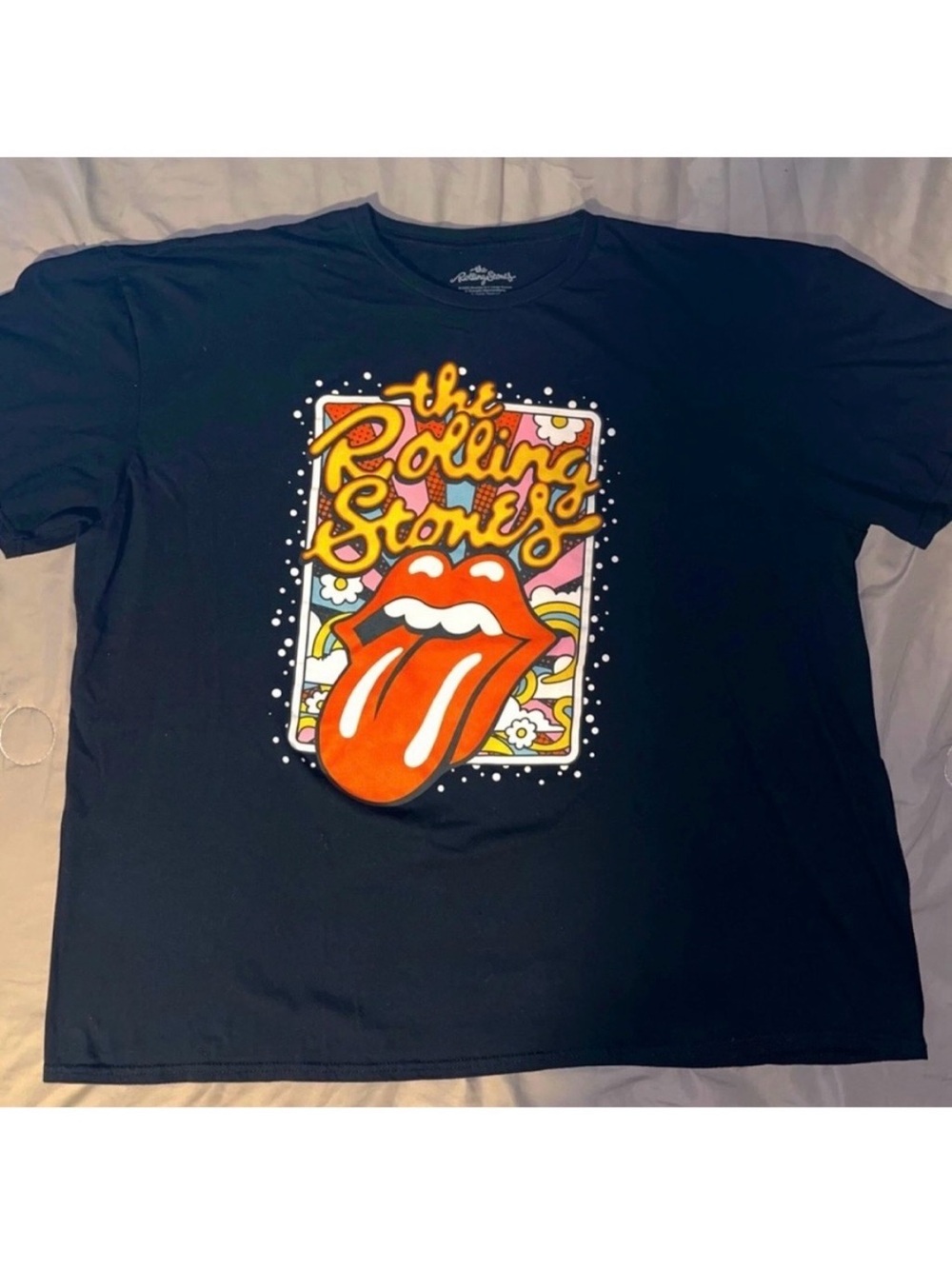 The Rolling Stones Graphic Hot Lips Band Logo Tongue & Lips Black S/S T Shirt
